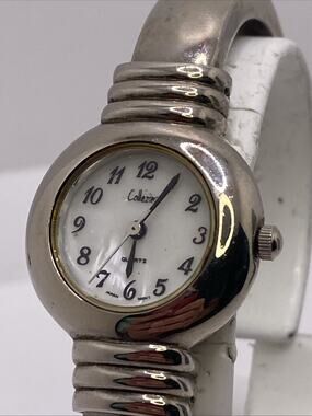 Collezio Womens Mop Dial Silver Cuff Bangle Watch New Battery
